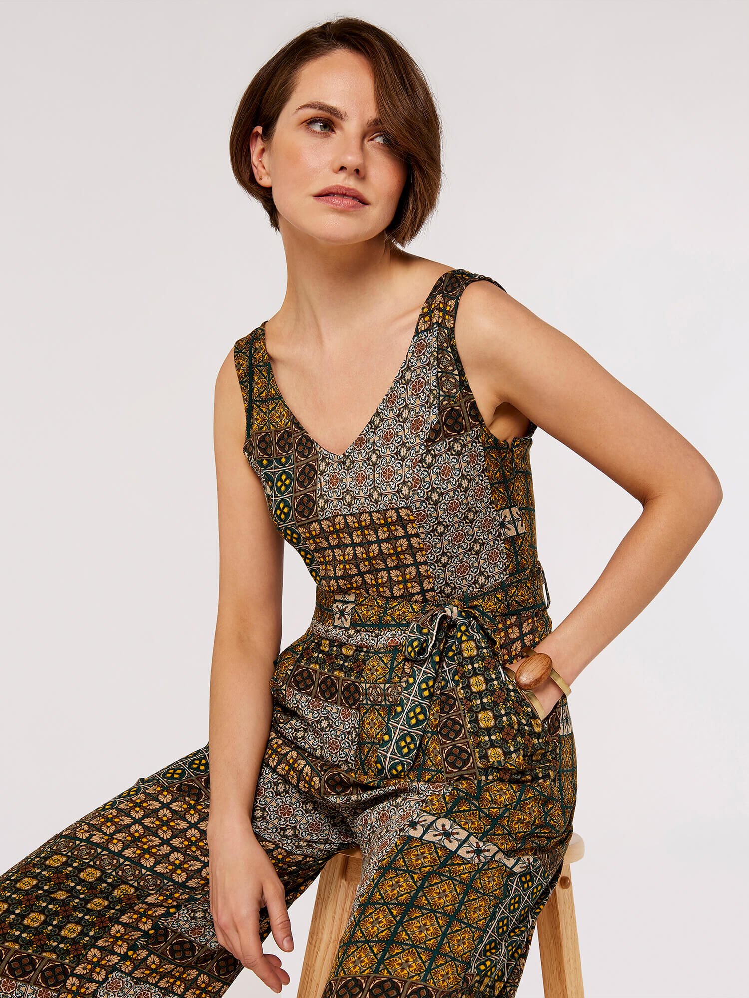 Animal print culotte jumpsuit new arrivals