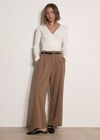 Rib Knit Wrap Top, Cream, large