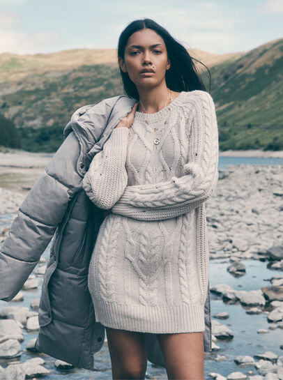 Cable Knit Jumper Mini Dress