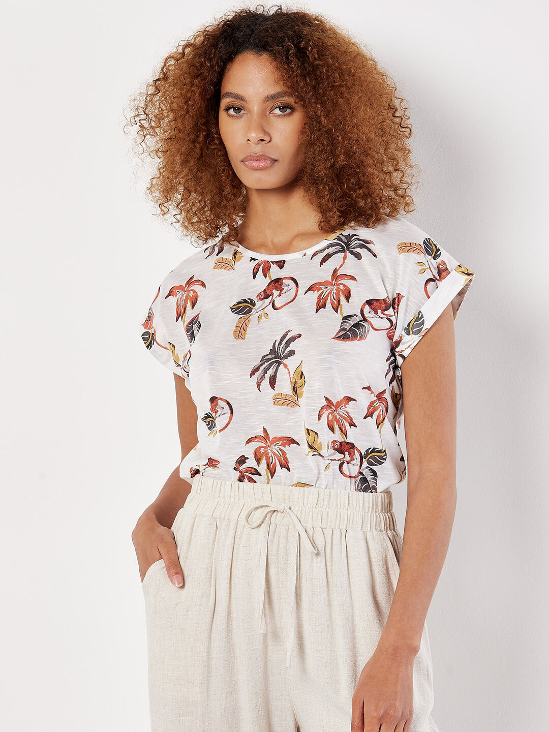 Monkey Palm Print T-Shirt