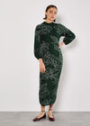 Floral Knitted Midi Dress, Green, large
