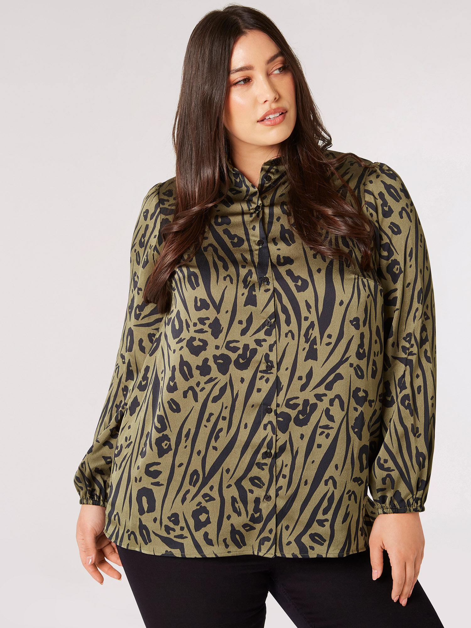 satin leopard print top