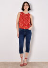 Tie Back Leopard Print Top, Red, large