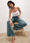 Ellie Wide Leg Boyfriend Jeans, Blue, large