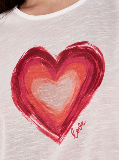 Heart Print Graphic T-Shirt