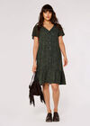 Irregular Spot Print Mini Dress, Khaki, large