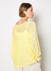 Lightweight Knit Oversized Batwing Top, Yellow, large