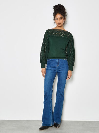 Lace Neck And Sleeve Jumper