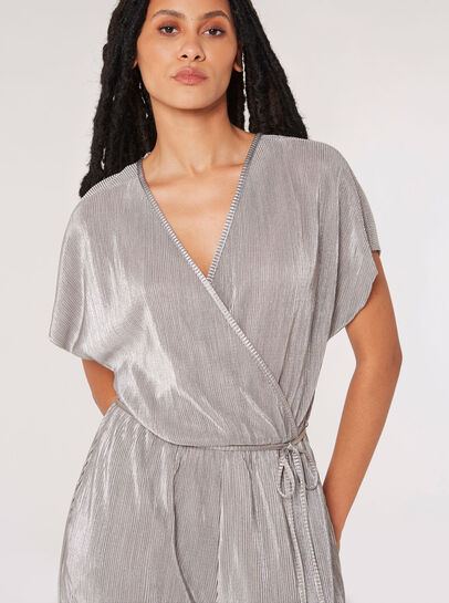 Plisse Metallic Jumpsuit