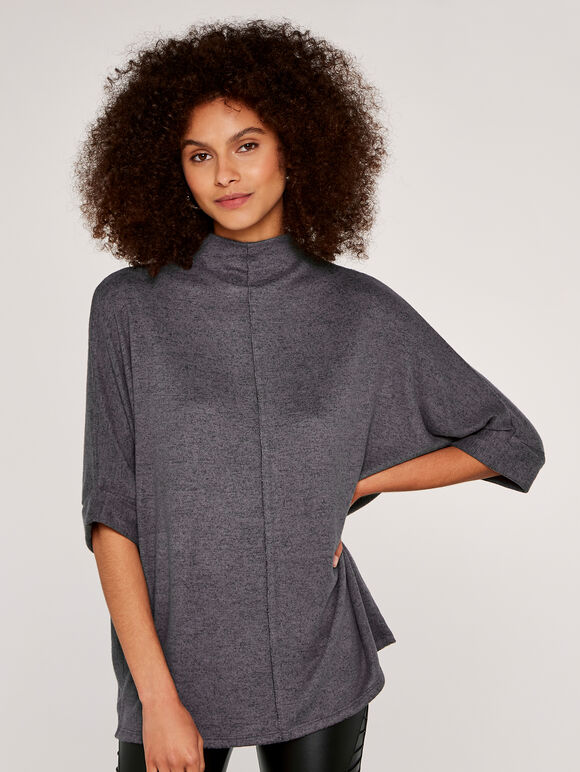 Grey Soft Mock Top