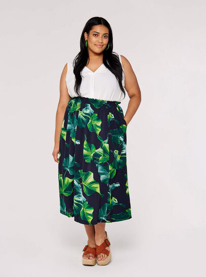Curve Leaf Midi Skirt