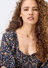 Floral Paisley Milkmaid Maxi Dress, Navy, large