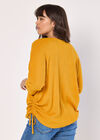 Soft Touch Drawstring Batwing Top, Mustard, large
