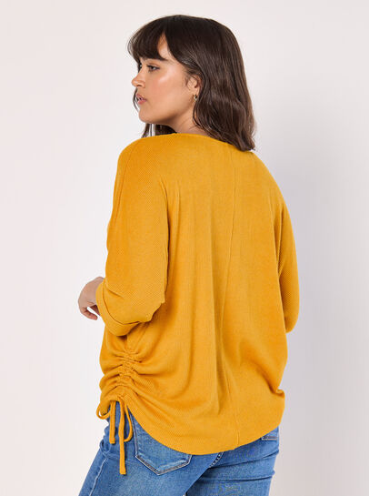 Soft Touch Drawstring Batwing Top
