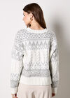 Fair Isle Cable Knit Jumper, Cream, large