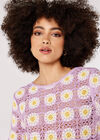 Granny Square Crochet Tee, Lilac, large