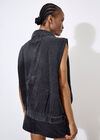 Sleeveless Denim Jacket, Black, large