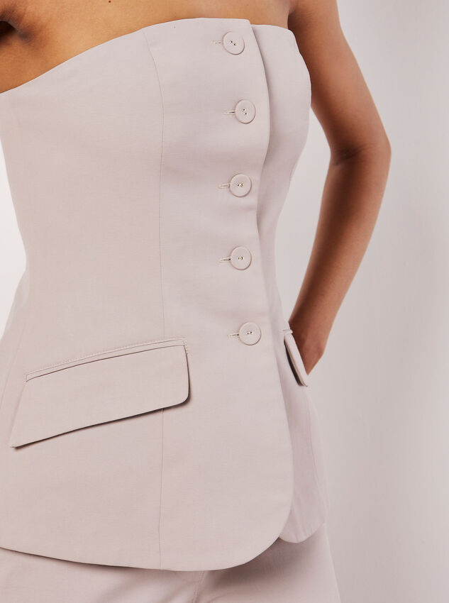 Tailored Bandeau Waistcoat, Stone, large