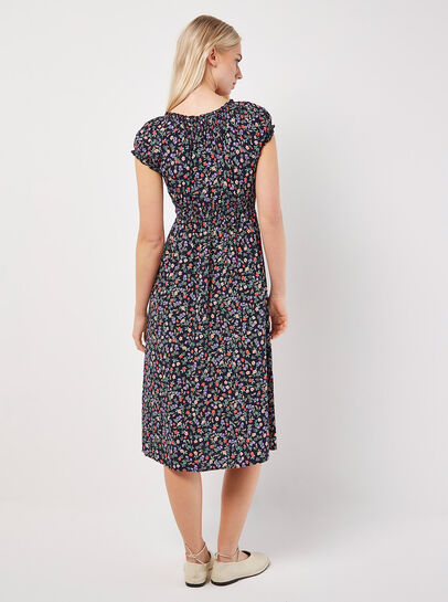 Garden Floral Milkmaid Midi Dress