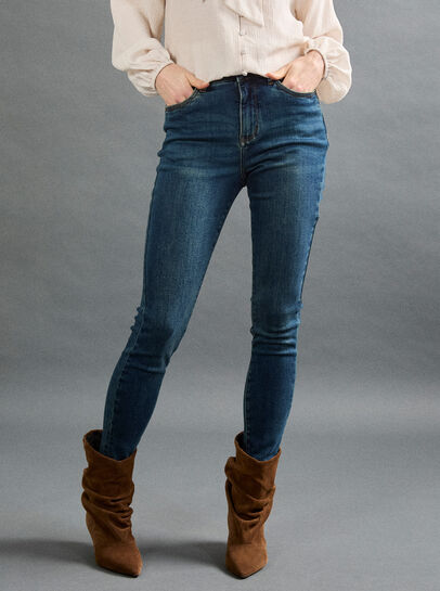 Sadie Green Wash Skinny-Fit Jeans