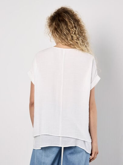 Coconut Button Layered Top