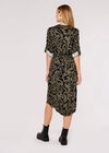 Swirl Drawstring Midi Dress, Khaki, large