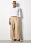 Textured Pointelle Batwing Jumper, White, large