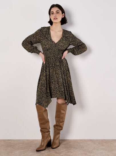 Leopard Hanky Hem Mini Dress