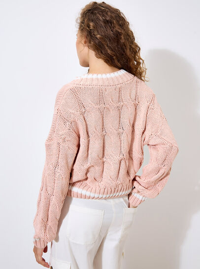 Cropped Cable Cricket Jumper