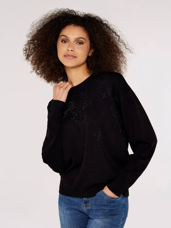 Star Heatsealed Jumper, Black, large