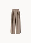 Soft Pleat Wide-Leg Trousers, Stone, large