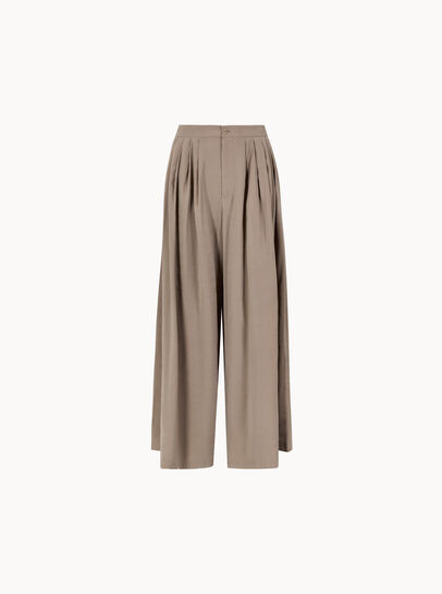 Soft Pleat Wide-Leg Trousers