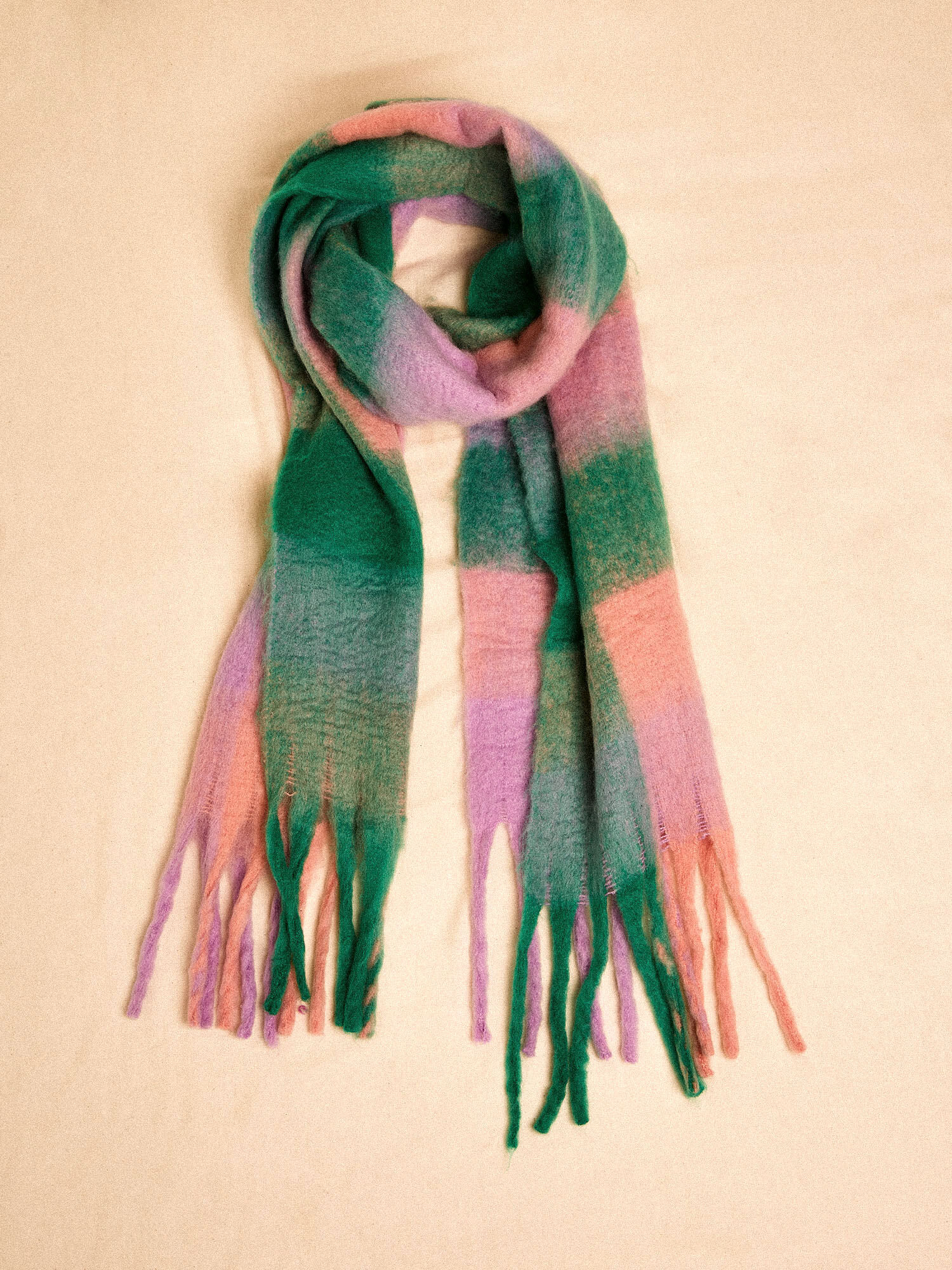 Check Colour Block Scarf | Apricot Clothing