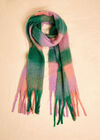 Check Colour Block Scarf, Pink, large