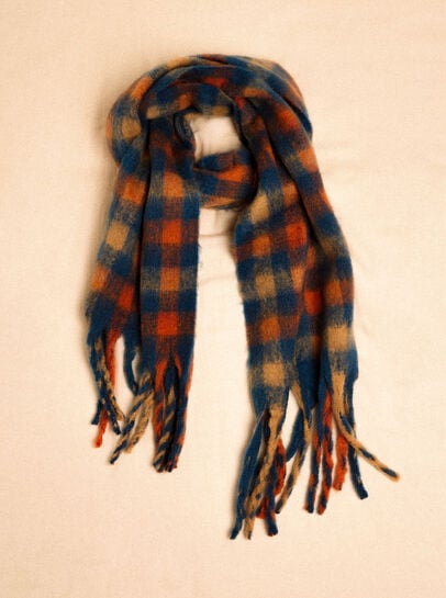 Gingham Check Soft Scarf