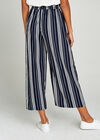 Navy Random Spaced Stripes Culottes, Navy, large