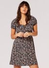 Ditsy Floral Milkmaid Mini Dress, Navy, large