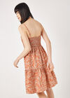 Geo Leaf Camisole Mini Dress, Orange, large