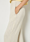 Pinstripe Linen Blend Wide-Leg Trousers, Stone, large