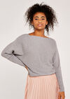 Boat Neck Batwing Jumper, Light Grey / Silver, large