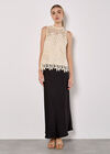Guipure Floral Lace Top, Cream, large
