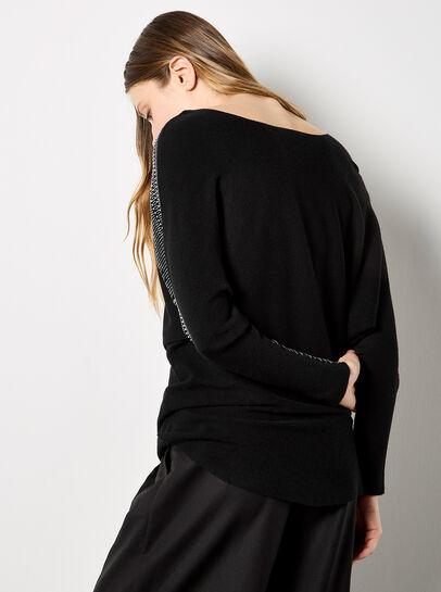 Diamante Embellished Rib Knit Jumper