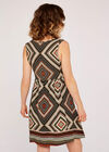 Geo Print Bakery Dress, Khaki, large
