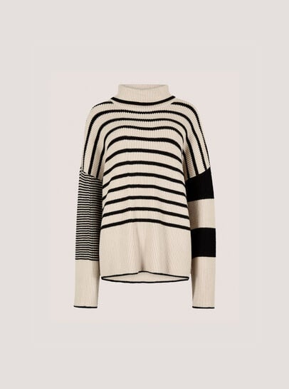 Mixed Stripe Oversized Chunky Jumper