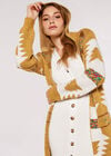 Mustard Aztec Hooded Cardigan, Mustard, large