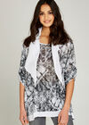 Cream Geo Snakeskin Sequin Scarf Top, Cream, large