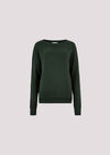 Waffle Knit Aran Jumper, Green, large