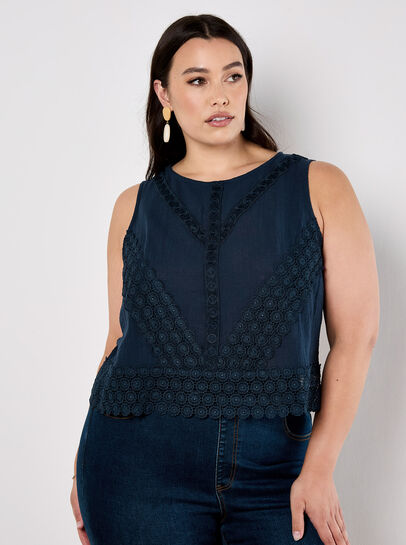 Cotton Lace Bow Top
