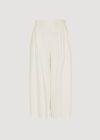 Linen Blend Cropped Palazzo Trousers, White, large