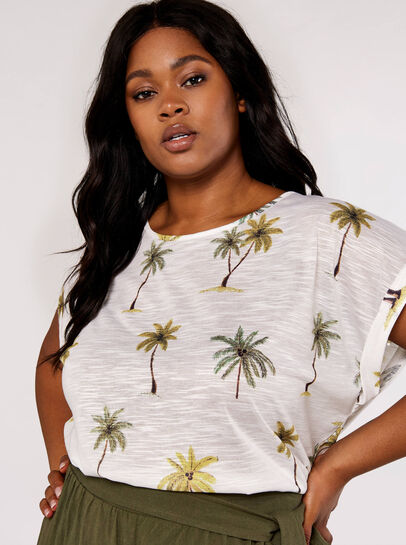 Curve Palm Scene Slub Tee
